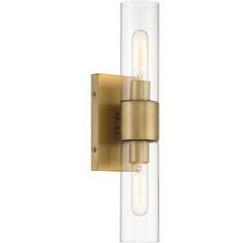 60W 2-Lights 17.5in. Wall Sconce in Old Satin Brass
