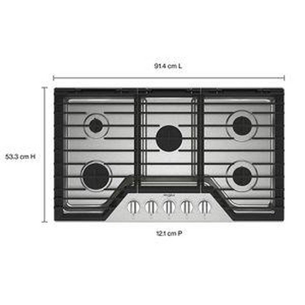 36 in. 5 Burner Natural Gas Cooktop in Stainless Steel 