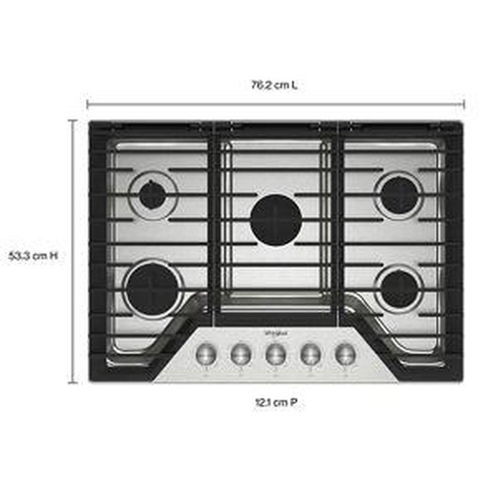 30 in. 5 Burner Gass Cooktop in Stainless Steel 