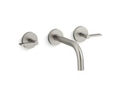 Two Handle Widespread Bathroom Sink Faucet in Brushed Nickel