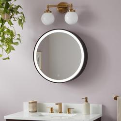 24 in. Sliding Door LED Medicine Cabinet in Matte Black