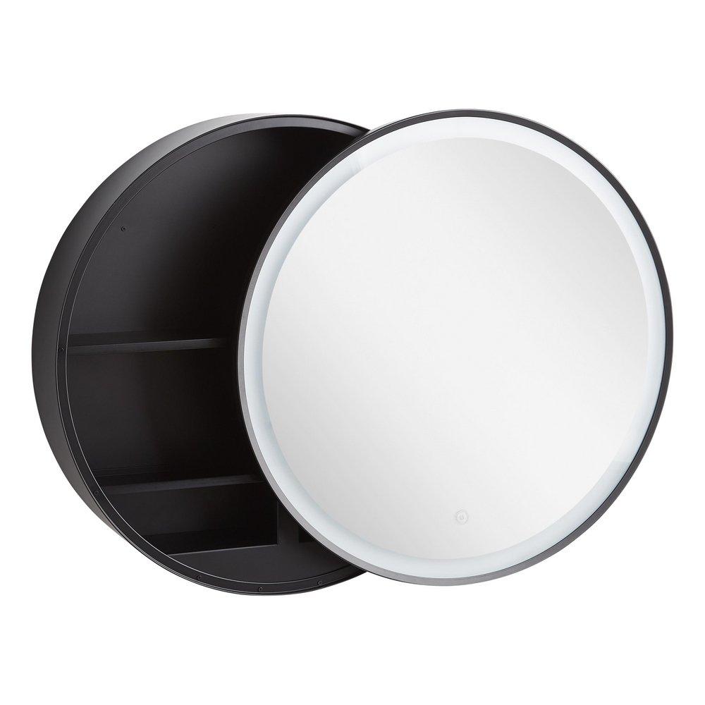 24 in. Sliding Door LED Medicine Cabinet in Matte Black 