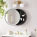 24 in. Sliding Door LED Medicine Cabinet in Matte Black 