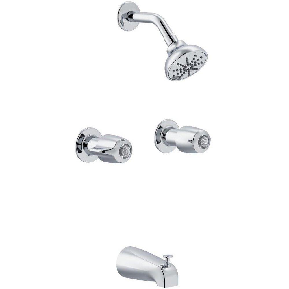 Gerber Plumbing California Energy Commission Not Registered 2.0 2 Handle Tub and Shower Faucet Polished Chrome 