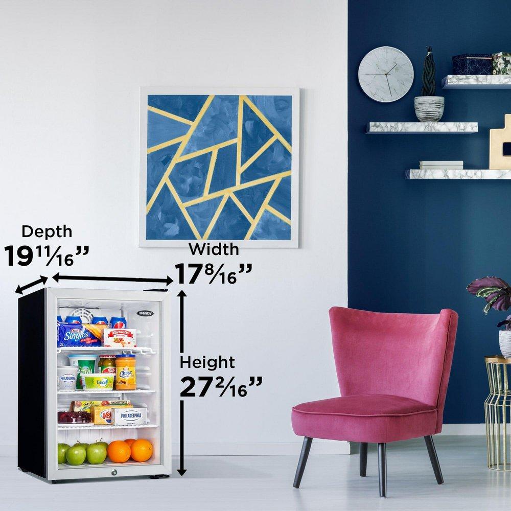 2.6 cu. ft. Compact Glass Door Fridge in Platinum 