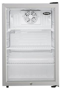 2.6 cu. ft. Compact Glass Door Fridge in Platinum