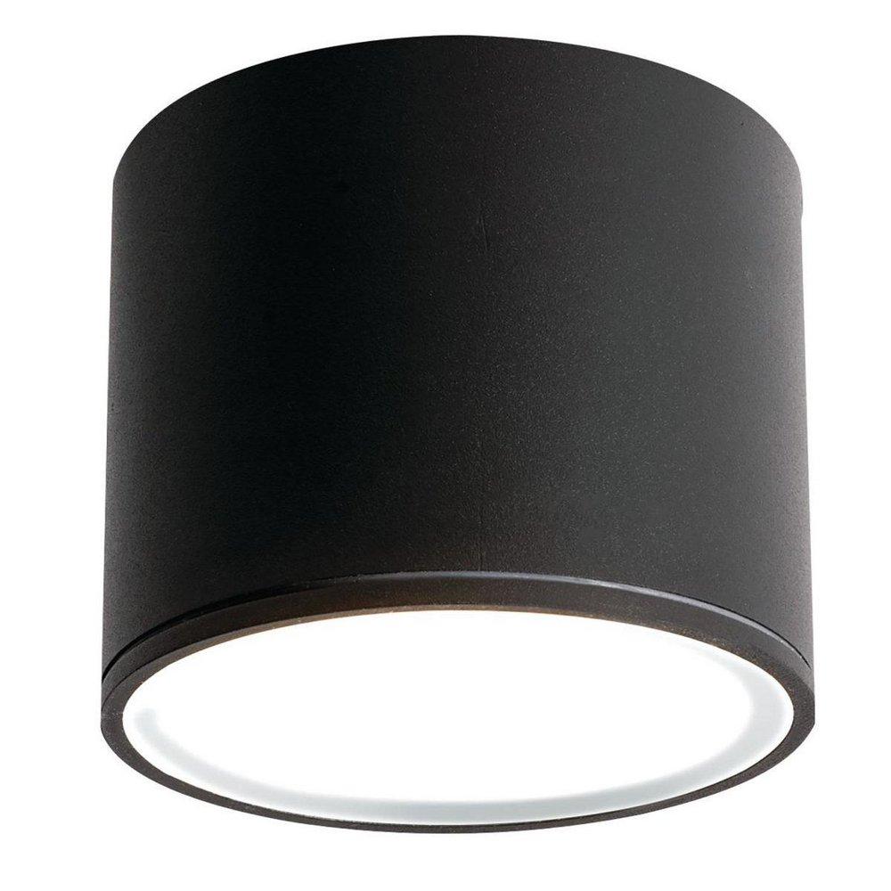 5" LED Outdoor Cylinder Ceiling Light with Adjustable CCT in Black 