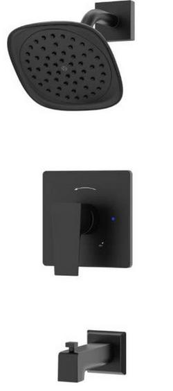 One Handle Single Function Bathtub & Shower Faucet in Matte Black (Trim Only)