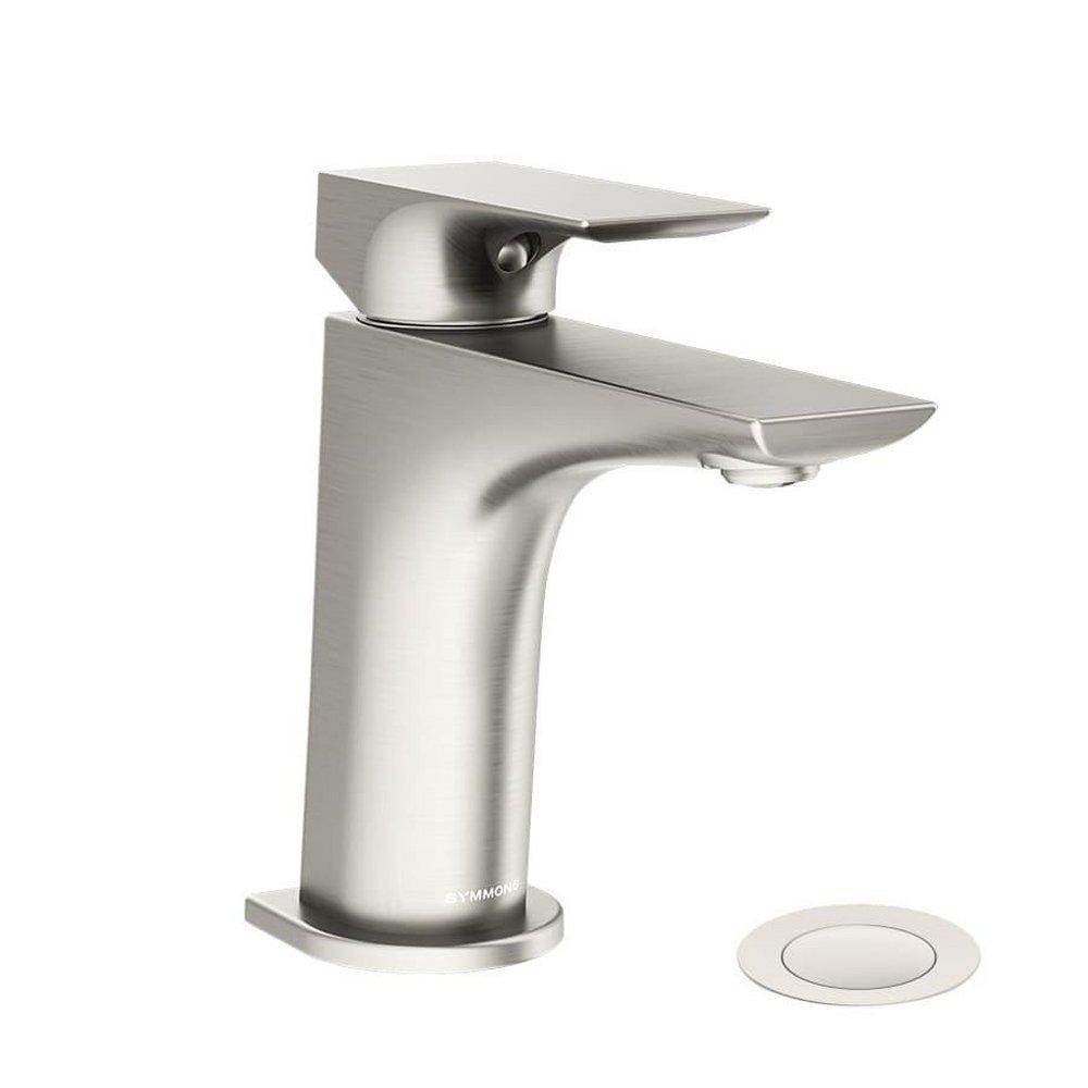 VERITY SINGLE-HOLE SINGLE-HANDLE BATHROOM FAUCET WITH PUSH POP DRAIN 1.0 GPM SATIN NICKEL 