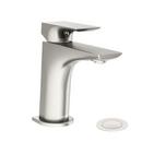 VERITY SINGLE-HOLE SINGLE-HANDLE BATHROOM FAUCET WITH PUSH POP DRAIN 1.0 GPM SATIN NICKEL 