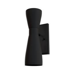 60W 2-Light 13.5" Wall Sconce in Flat Matte Black