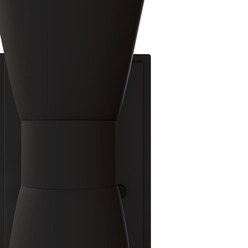 60W 2-Light 13.5" Wall Sconce in Flat Matte Black 
