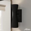 60W 2-Light 13.5" Wall Sconce in Flat Matte Black 