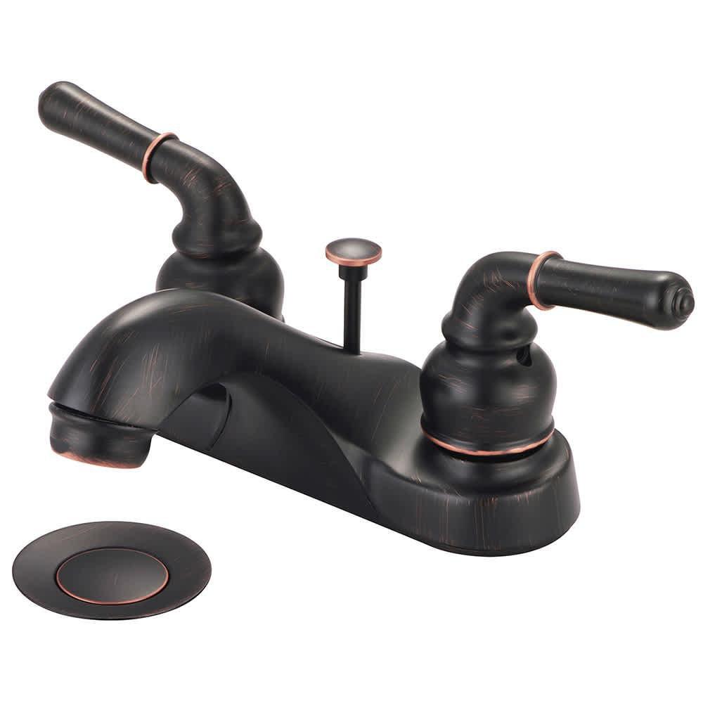 Olympia Faucets Moroccan Bronze Two Handle Centerset Bathroom Sink Faucet 