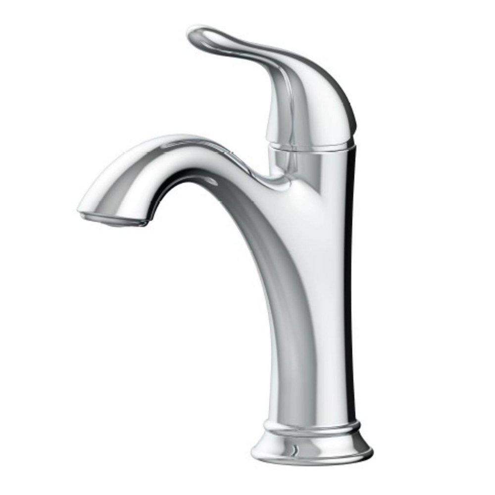 Single Handle Monoblock Bathroom Sink Faucet in Chrome 