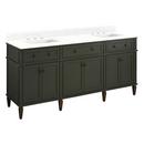 72 ELMDALE VANITY WITH RECTANGLE UNDERMOUNT SINKS - DARK OLIVE GREEN - FEATHERED WHITE - WIDESPREAD 