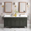 72 ELMDALE VANITY WITH RECTANGLE UNDERMOUNT SINKS - DARK OLIVE GREEN - FEATHERED WHITE - WIDESPREAD 