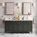 72 ELMDALE VANITY WITH RECTANGLE UNDERMOUNT SINKS - DARK OLIVE GREEN - FEATHERED WHITE - WIDESPREAD 