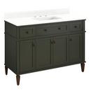 48 ELMDALE VANITY WITH RECTANGLE UNDERMOUNT SINK - DARK OLIVE GREEN - FEATHERED WHITE - WIDESPREAD 