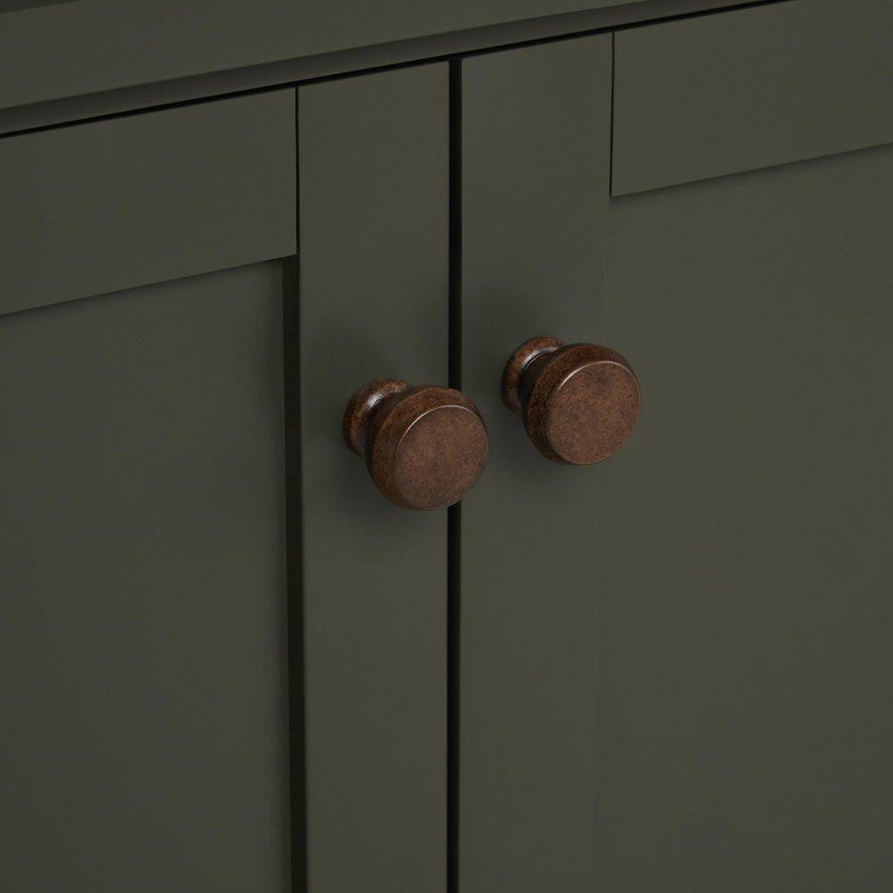 48 ELMDALE VANITY WITH RECTANGLE UNDERMOUNT SINK - DARK OLIVE GREEN - FEATHERED WHITE - SINGLE HOLE 