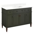 48 ELMDALE VANITY WITH RECTANGLE UNDERMOUNT SINK - DARK OLIVE GREEN - FEATHERED WHITE - SINGLE HOLE 