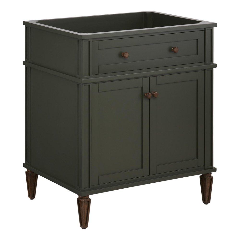 30 ELMDALE VANITY WITH RECTANGULAR UNDERMOUNT SINK - DARK OLIVE GREEN - ARCTIC WHITE - SINGLE HOLE 