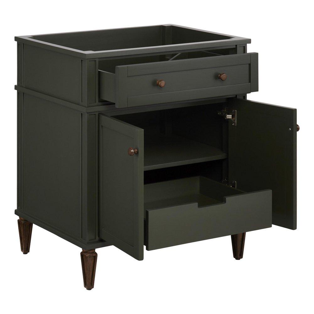 30 ELMDALE VANITY WITH RECTANGULAR UNDERMOUNT SINK - DARK OLIVE GREEN - ARCTIC WHITE - SINGLE HOLE 