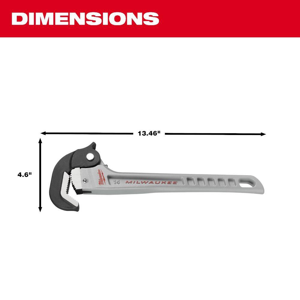 14 ALUMINUM SELF-ADJUSTING PIPE WRENCH 