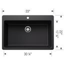 LIVEN 33 DUAL MOUNT SINGLE BOWL KITCHEN SINK - COAL BLACK 