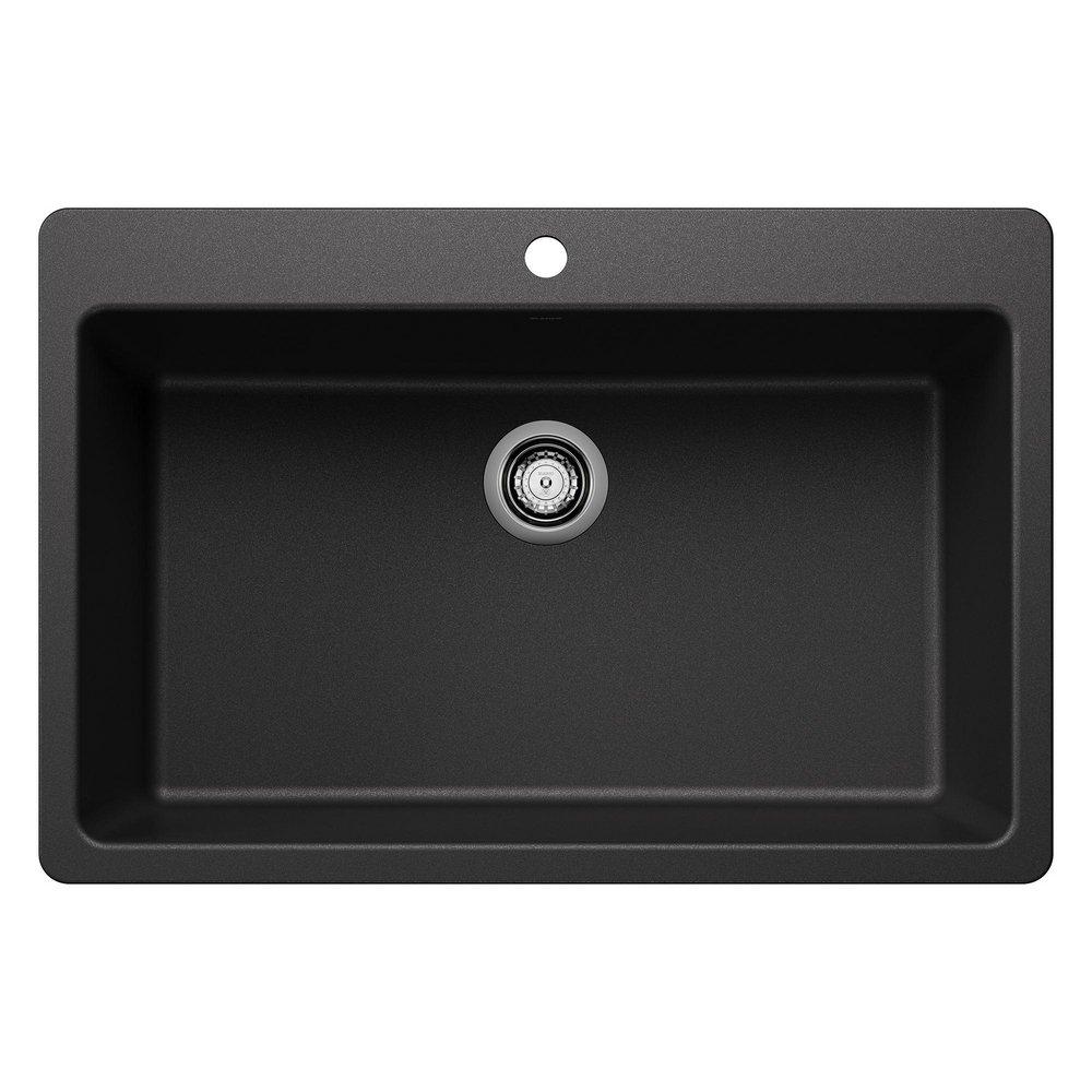 LIVEN 33 DUAL MOUNT SINGLE BOWL KITCHEN SINK - ANTHRACITE 