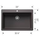 LIVEN 33 DUAL MOUNT SINGLE BOWL KITCHEN SINK - CINDER 