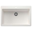33 in. Dual Mount Silgranit Single Bowl Kitchen Sink in White