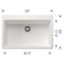LIVEN 33 DUAL MOUNT SINGLE BOWL KITCHEN SINK - WHITE 