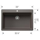 LIVEN 33 DUAL MOUNT SINGLE BOWL KITCHEN SINK - VOLCANO GRAY 