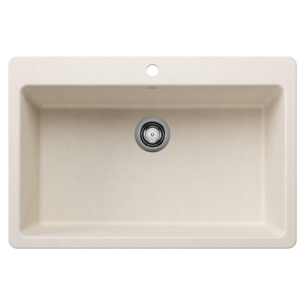LIVEN 33 DUAL MOUNT SINGLE BOWL KITCHEN SINK - SOFT WHITE 