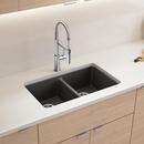 LIVEN EQUAL DOUBLE BOWL DUAL MOUNT KITCHEN SINK WITH LOW DIVIDE - CINDER 