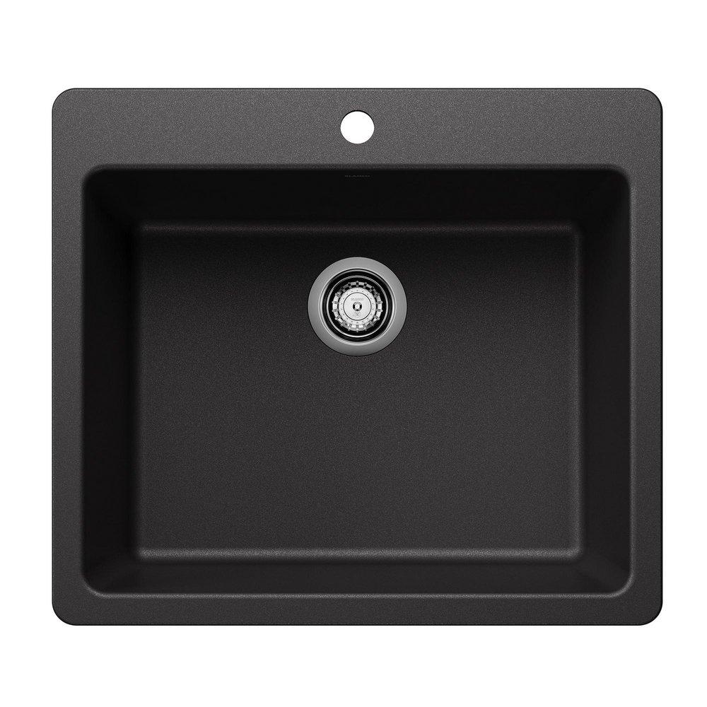 LIVEN 25 DUAL MOUNT SINGLE BOWL KITCHEN SINK - ANTHRACITE 
