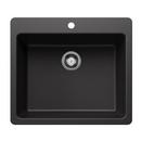 25 in. Dual Mount Silgranit Single Bowl Kitchen in Anthracite