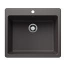 LIVEN 25 DUAL MOUNT SINGLE BOWL KITCHEN SINK - CINDER 