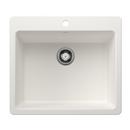 25 in. Dual Mount Silgranit Single Bowl Kitchen in White