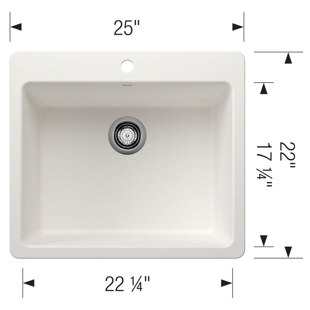 LIVEN 25 DUAL MOUNT SINGLE BOWL KITCHEN SINK - WHITE 