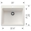 LIVEN 25 DUAL MOUNT SINGLE BOWL KITCHEN SINK - WHITE 