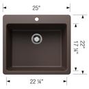 LIVEN 25 DUAL MOUNT SINGLE BOWL KITCHEN SINK - CAFT 