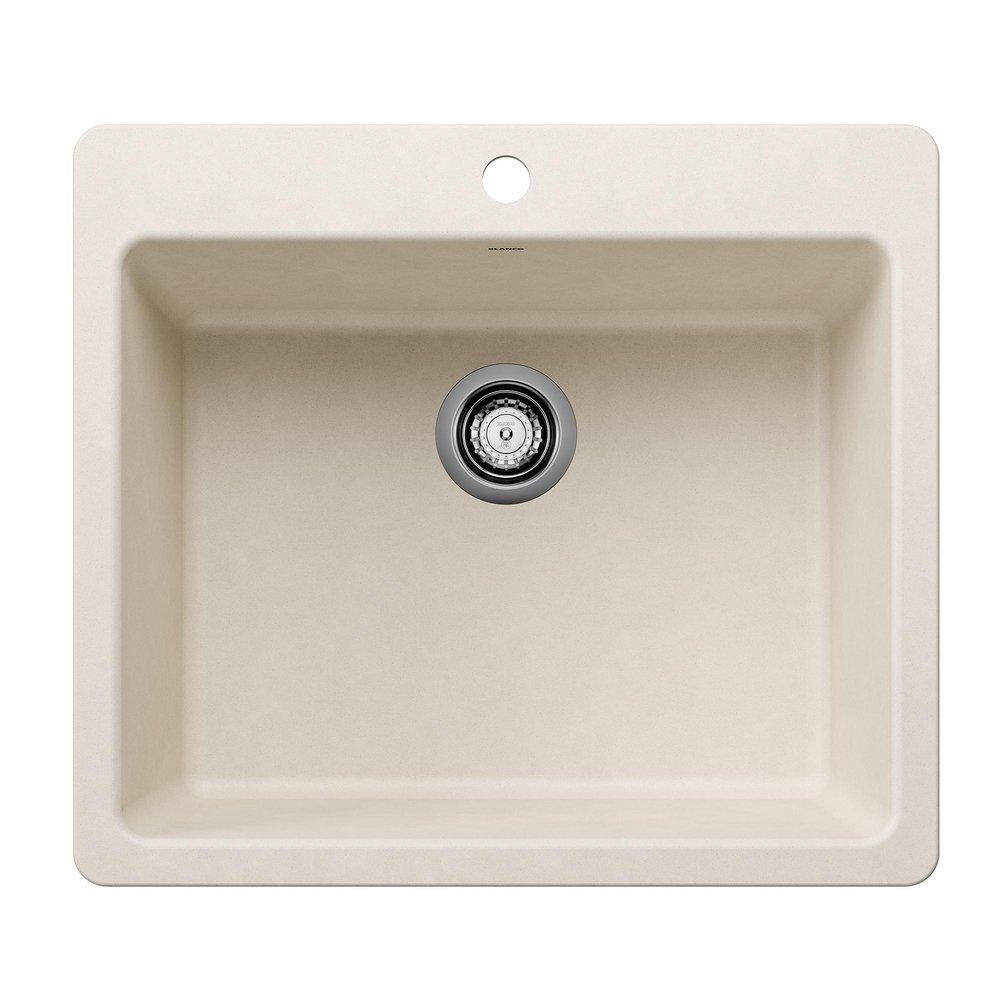 LIVEN 25 DUAL MOUNT SINGLE BOWL KITCHEN SINK - SOFT WHITE 