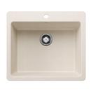 25 in. Dual Mount Silgranit Double Bowl Kitchen Sink in Soft White