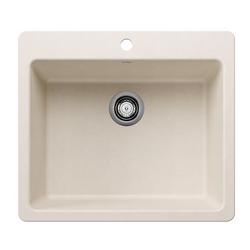 25 in. Dual Mount Silgranit Double Bowl Kitchen Sink in Soft White