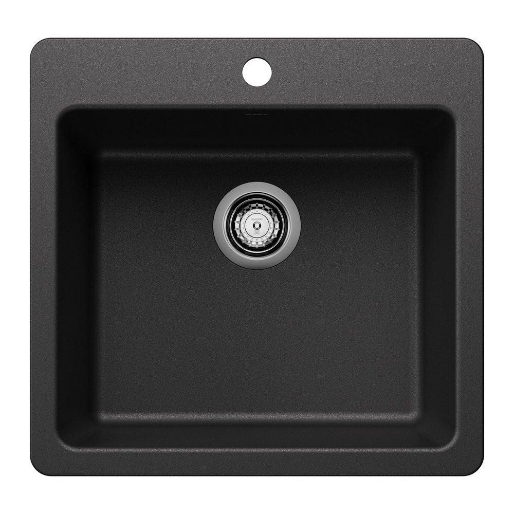 LIVEN 21 DUAL MOUNT SINGLE BOWL KITCHEN SINK - ANTHRACITE 