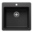 21 in. Dual Mount Silgranit Single Bowl Kitchen Sink in Anthracite