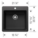 LIVEN 21 DUAL MOUNT SINGLE BOWL KITCHEN SINK - ANTHRACITE 
