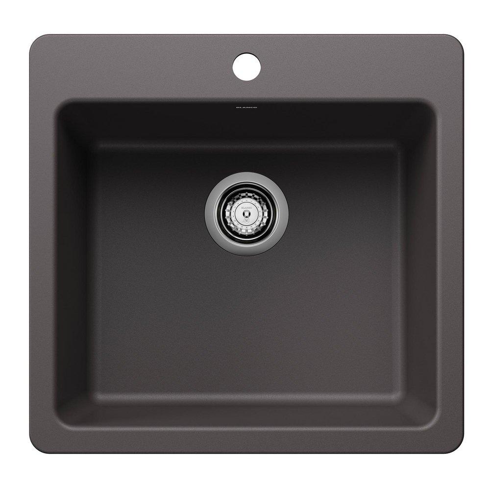 LIVEN 21 DUAL MOUNT SINGLE BOWL KITCHEN SINK - CINDER 